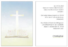 Einladungskarte mit Kreuz