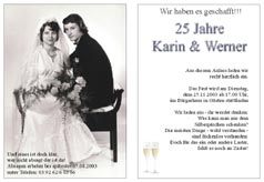 Einladung zur Silberhochzeit